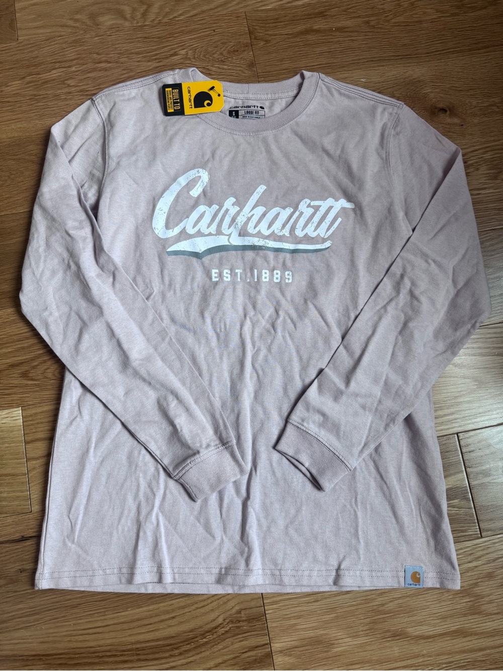 Carhartt Women’s Long-Sleeve Logo Tee — Pink